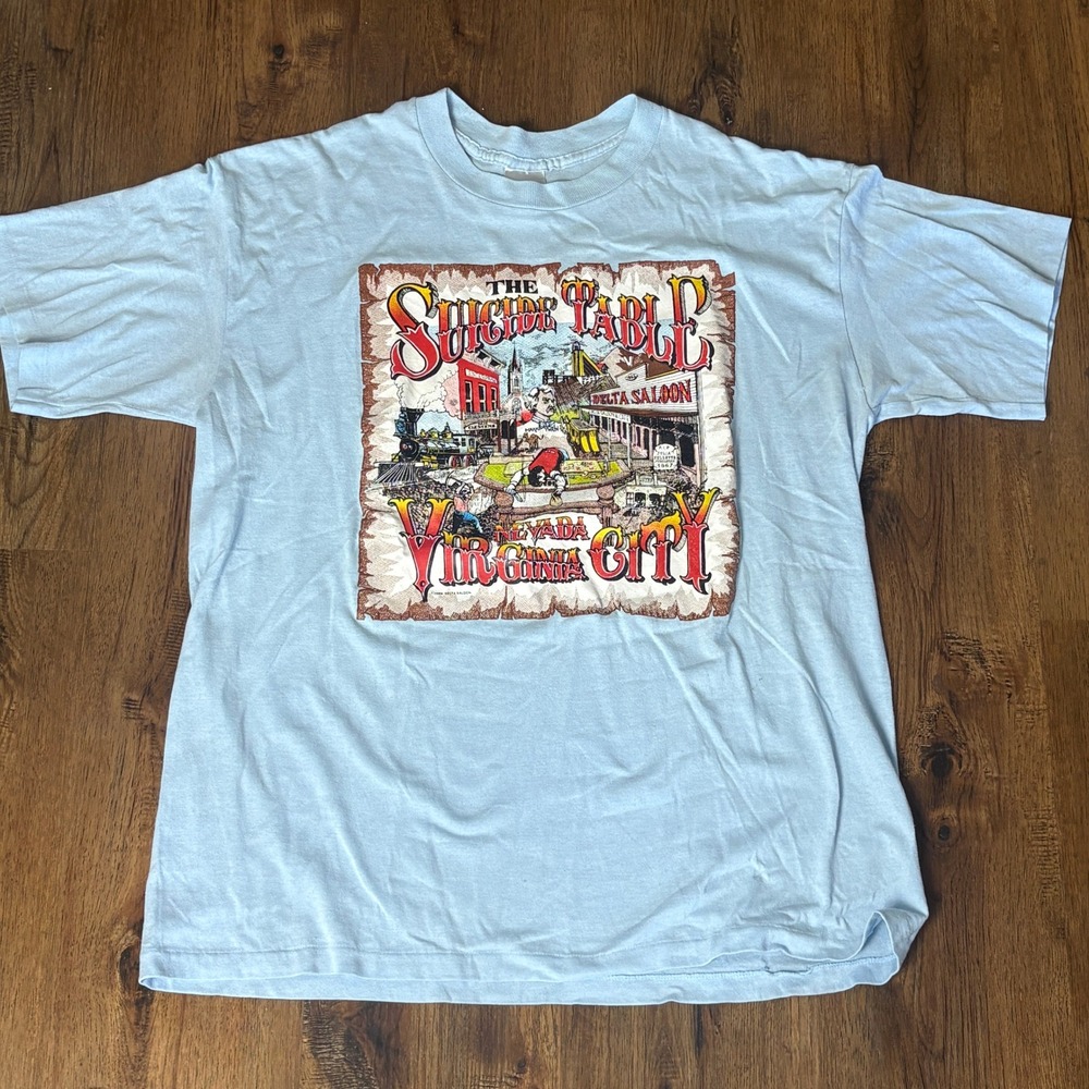 Vintage 1986 Delta Saloon Nevada XL T-Shirt Stitch Wild West Virginia City